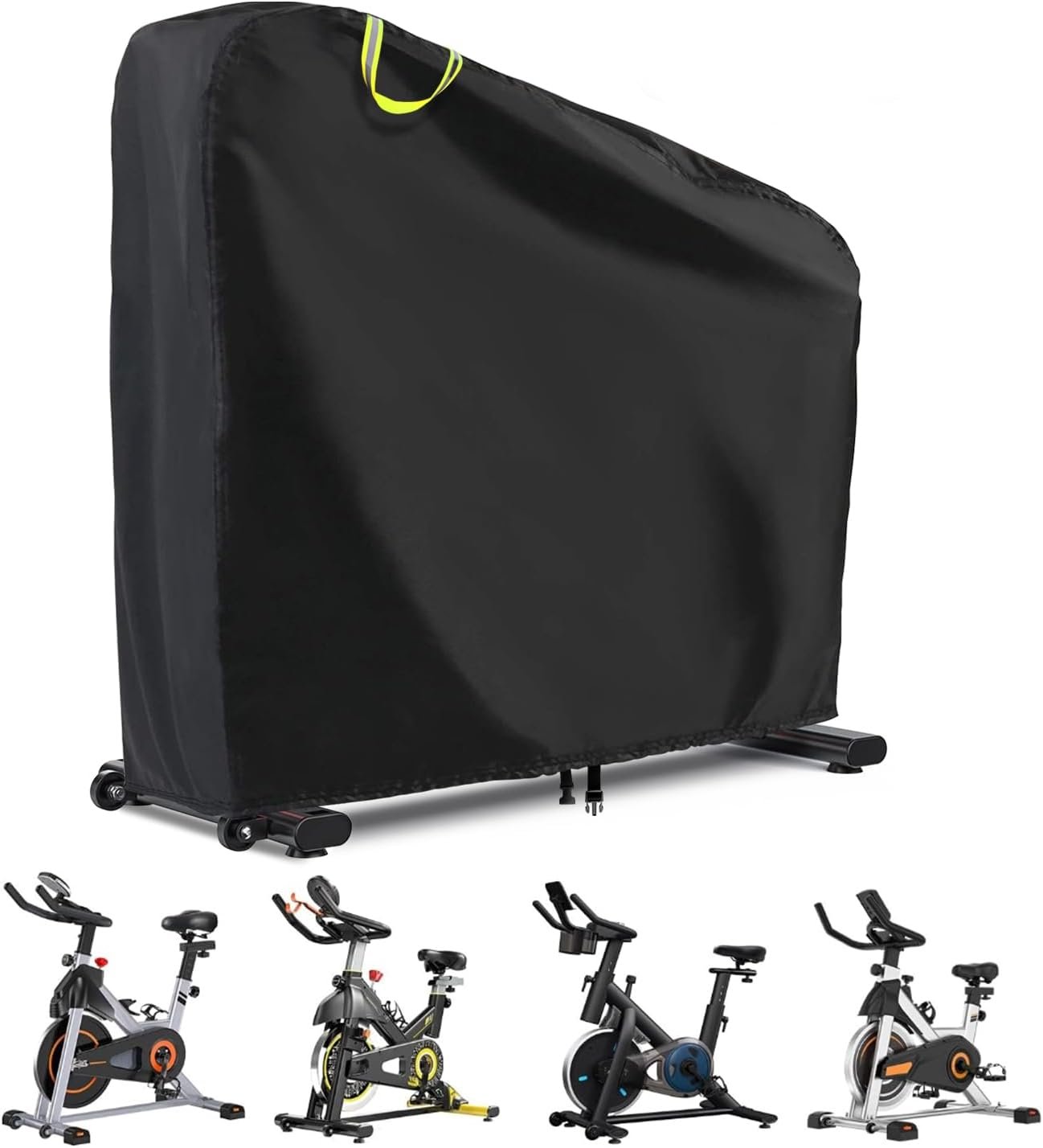 Stationary Bike Cover for Indoor Peloton Schwinn NordicTrack Bike,Exercise Bike Workout Cycling Spinning Covers Waterproof Outdoor,Durable Dustrpoof Anti-UV Polyester Bicycle Cover,with Buckle