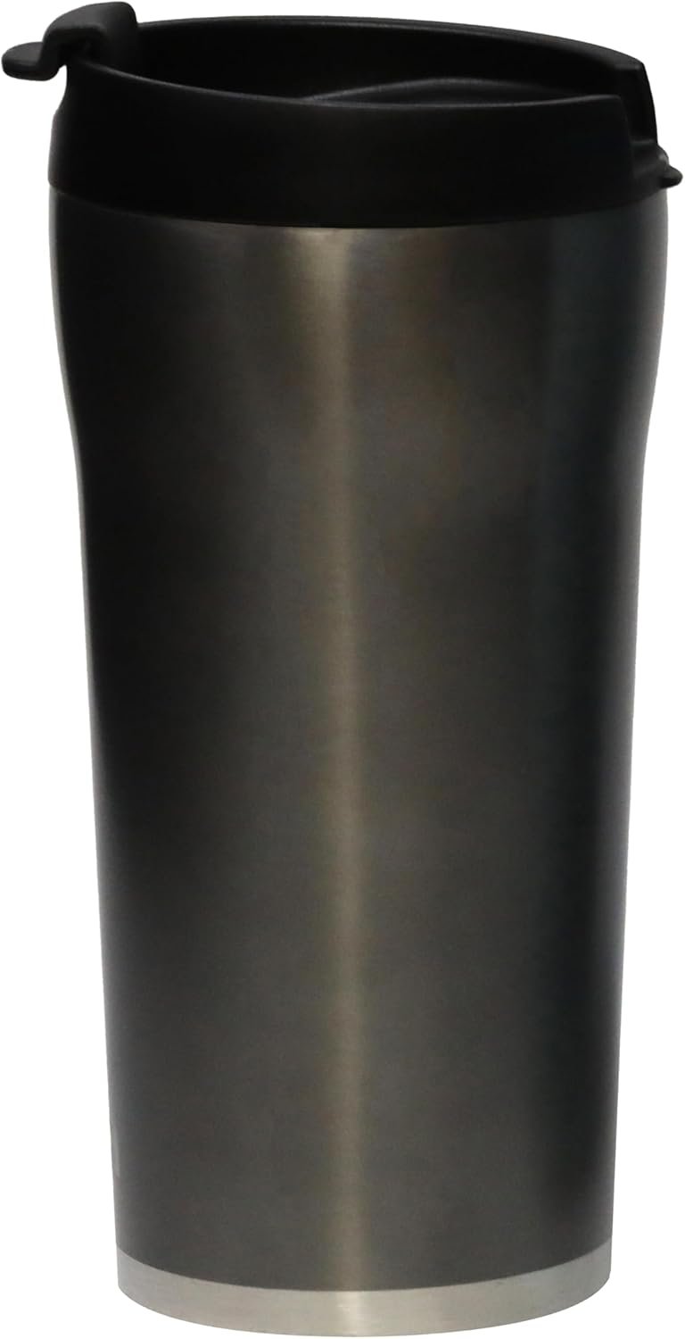 MIRA 12 oz Coffee Travel Mug – Stainless Steel Insulated Tumbler with Leak-Proof Lid – Hot & Cold Cup – Gray Satin