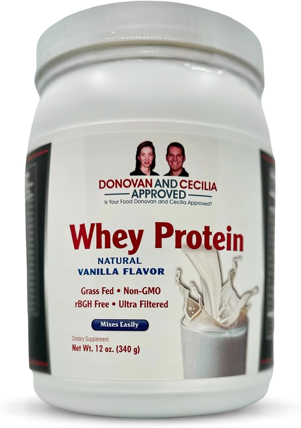 Grass Fed Whey Protein, BCAAs Rich Lean Body Protein Shake for Meal Replacement & Post Workout Recovery, 19g of Protein, No Artificial Sweeteners, Vanilla, 12 Oz
