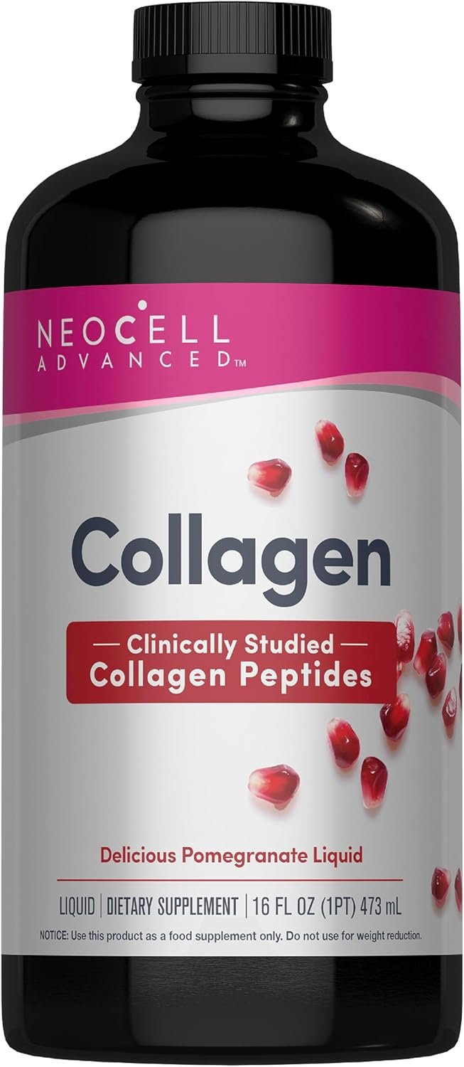 NeoCell Advanced Liquid Collagen Skin, Hair, Nails | 4000 mg | Pomegranate and Fruit Juice Concentrates | for Women and Men | 16 fl oz