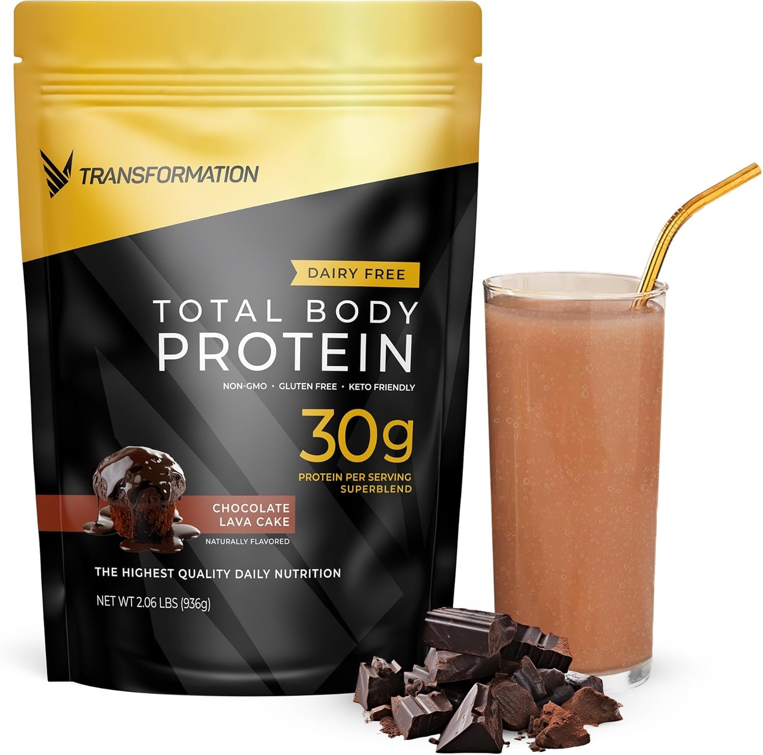 Transformation Protein Super Blend | Egg White, Collagen Peptides, and Plant Protein | 15 Billion CFU Probiotics | Digestive Enzymes | MCT Oil | BCAAs | Low Carb Shake for Men & Women | Chocolate