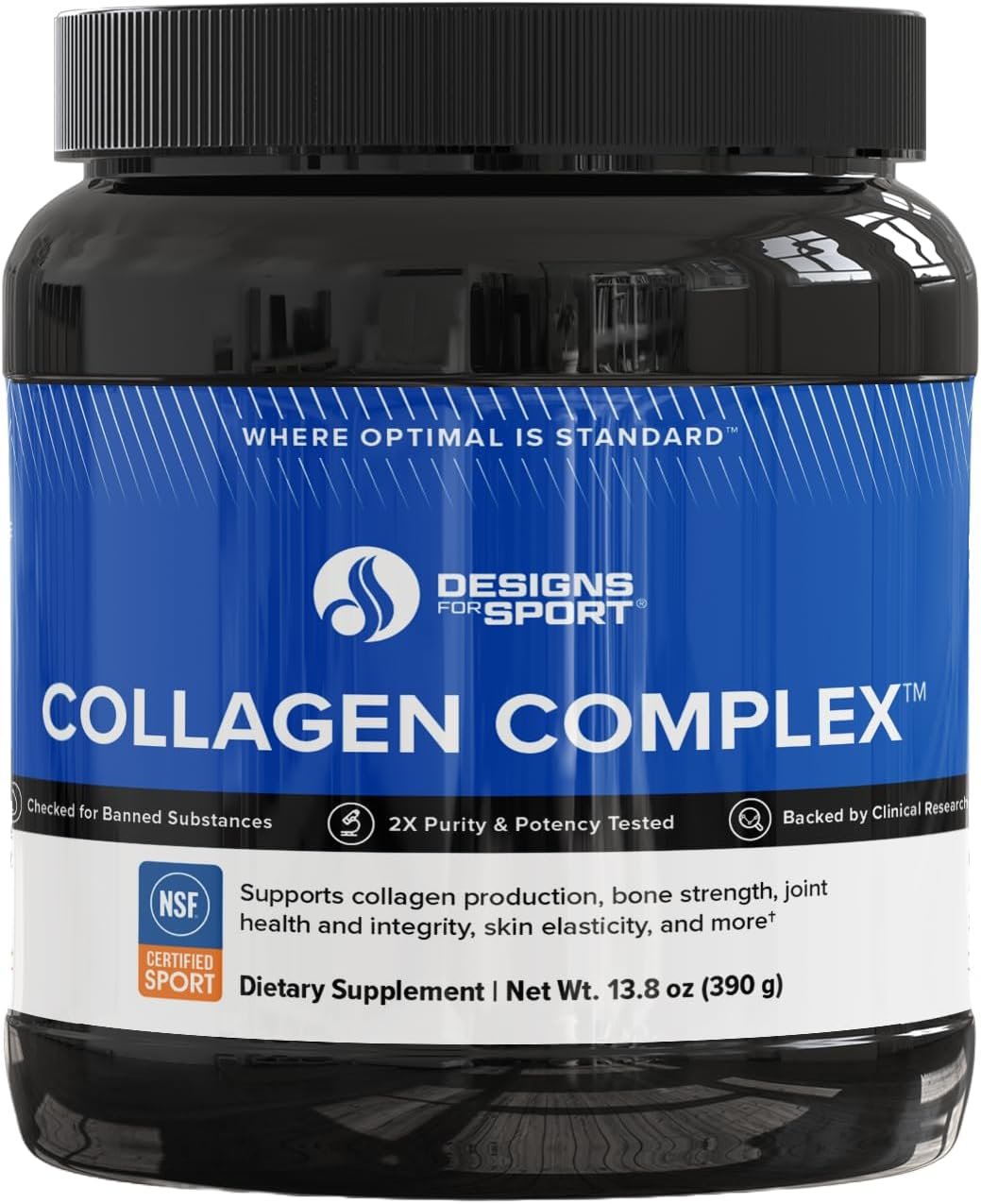 Collagen Complex – NSF Certified for Sport Collagen Peptides Powder – Collagen for Joints, Bone Strength, Skin Elasticity (13.8 oz)