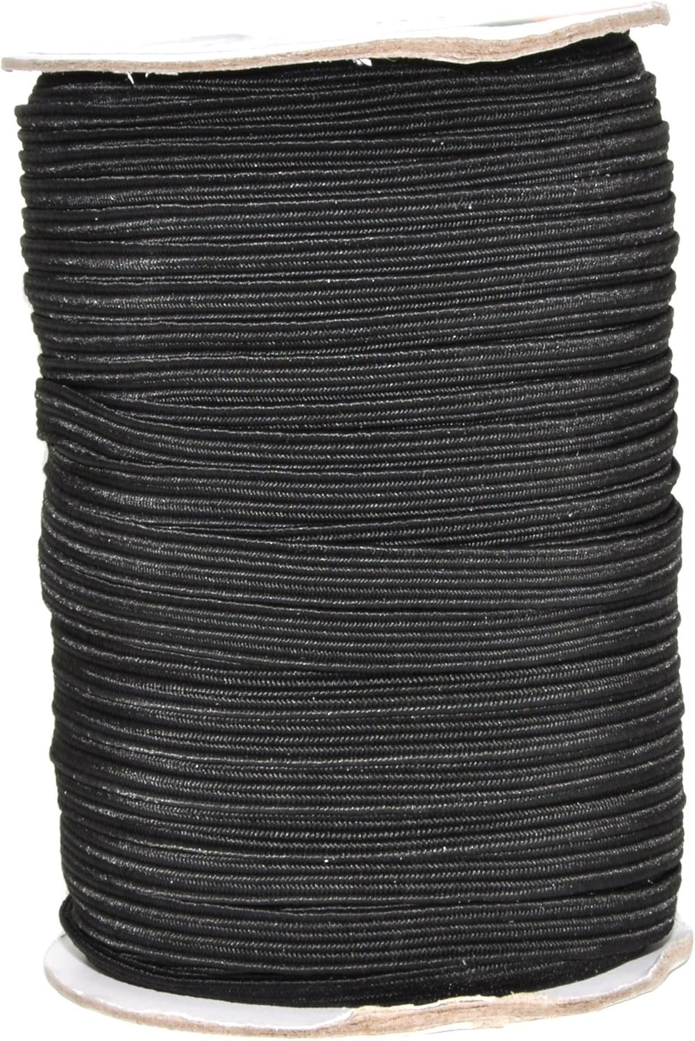 Mandala Crafts 6mm 50 Yds Roll of Black Elastic Bands for Sewing – 1/4 Flat Elastics Cord – 1 4 Inch Braided Stretch Straps for Crafting